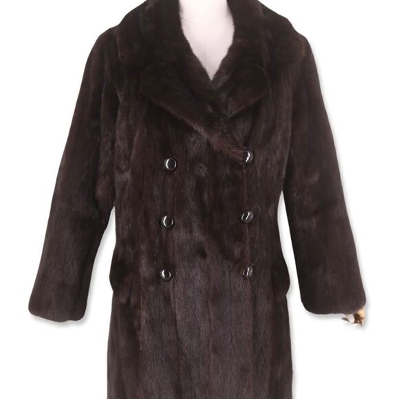 Mink fur coat by Pierre Cardin designer vintage 1970s Sz M rare - Picture 2 of 9
